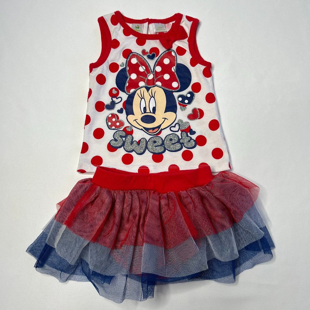 Disney Baby Minnie Red, White, and Blue Tutu 3-6 Months Christmas Holiday